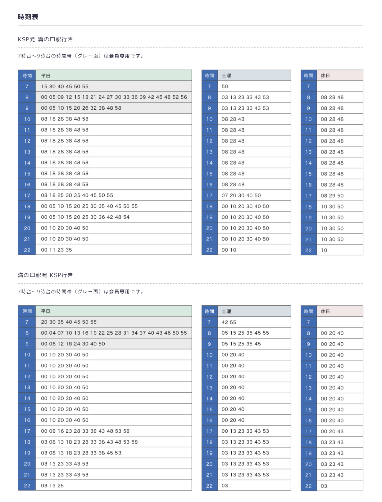 Timetable